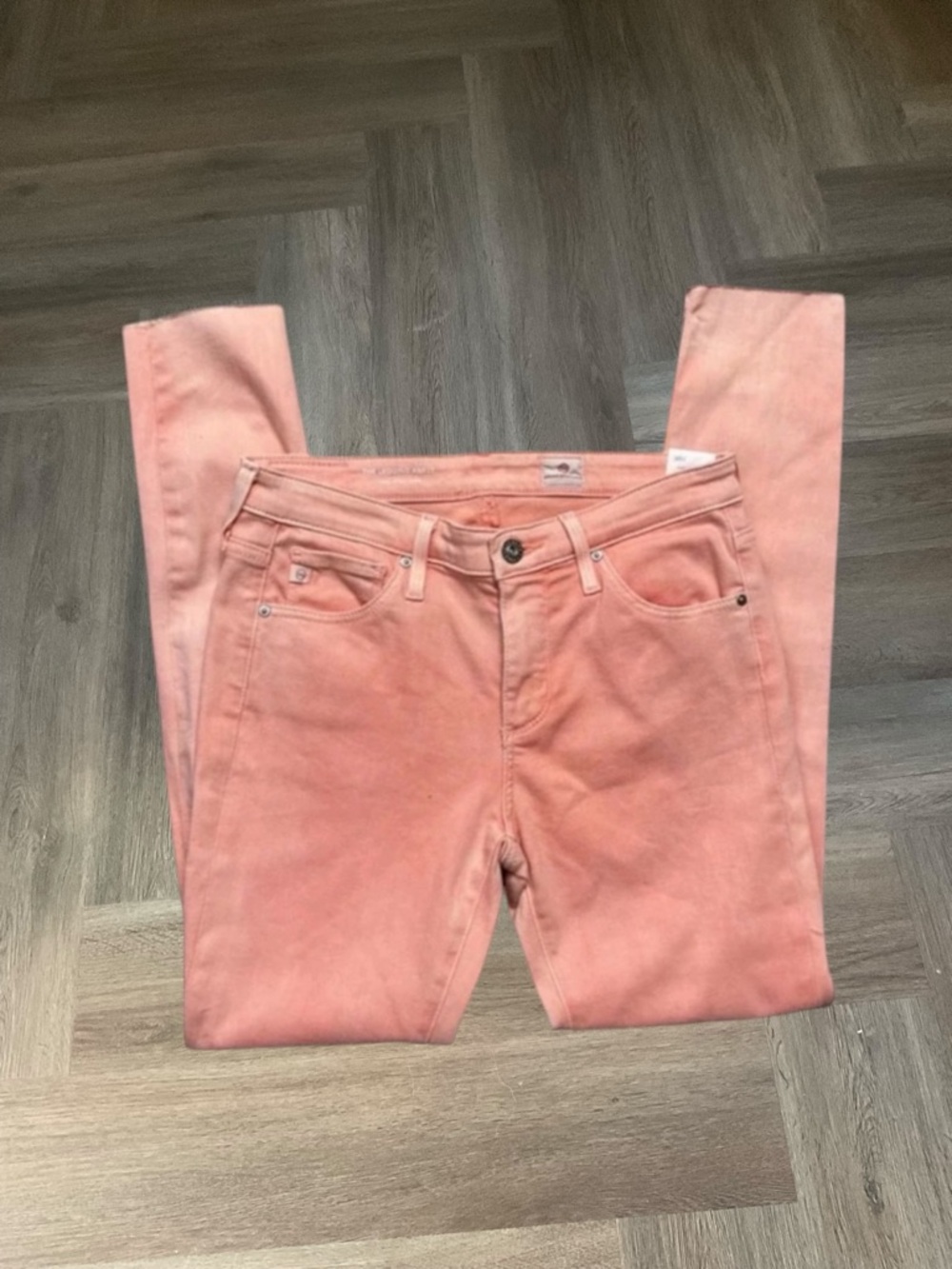 AG Adriano Goldschmied The Legging Ankle Super Skinny Jeans Womens 26 Peach Boho